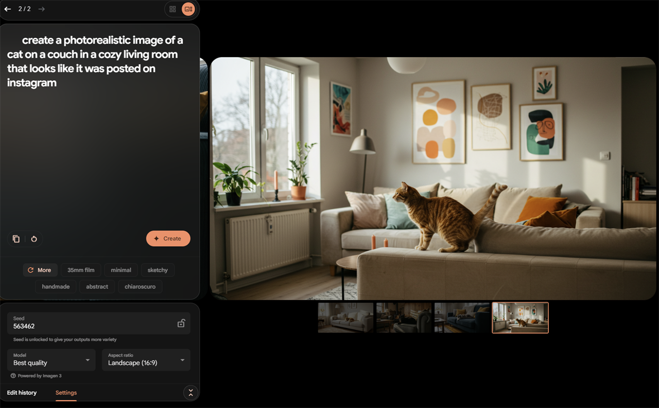 A Google AI video interface